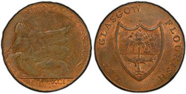 1791 Tk 1/2D DH-4 Lanarkshire, Glasgow MS64RB