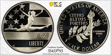 1992-S 50C Olympic PR69DCAM