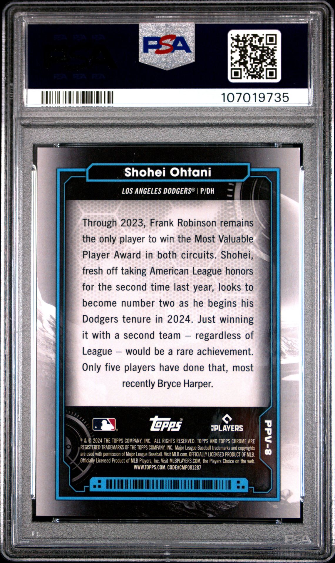 2024 Topps Chrome Cosmic Planetary Pursuit Shohei Ohtani #8 (Planetary Pursuit-Venus) Gem Mt 10 back