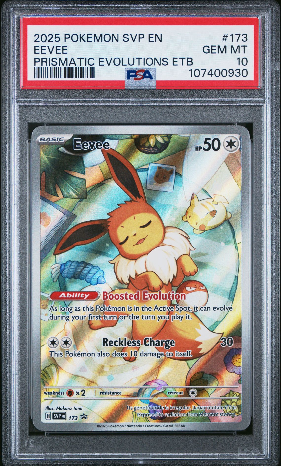 2025 Pokemon POKEMON SVP EN-SV BLACK STAR PROMO PRISMATIC EVOLUTIONS ETB #173 Eevee front