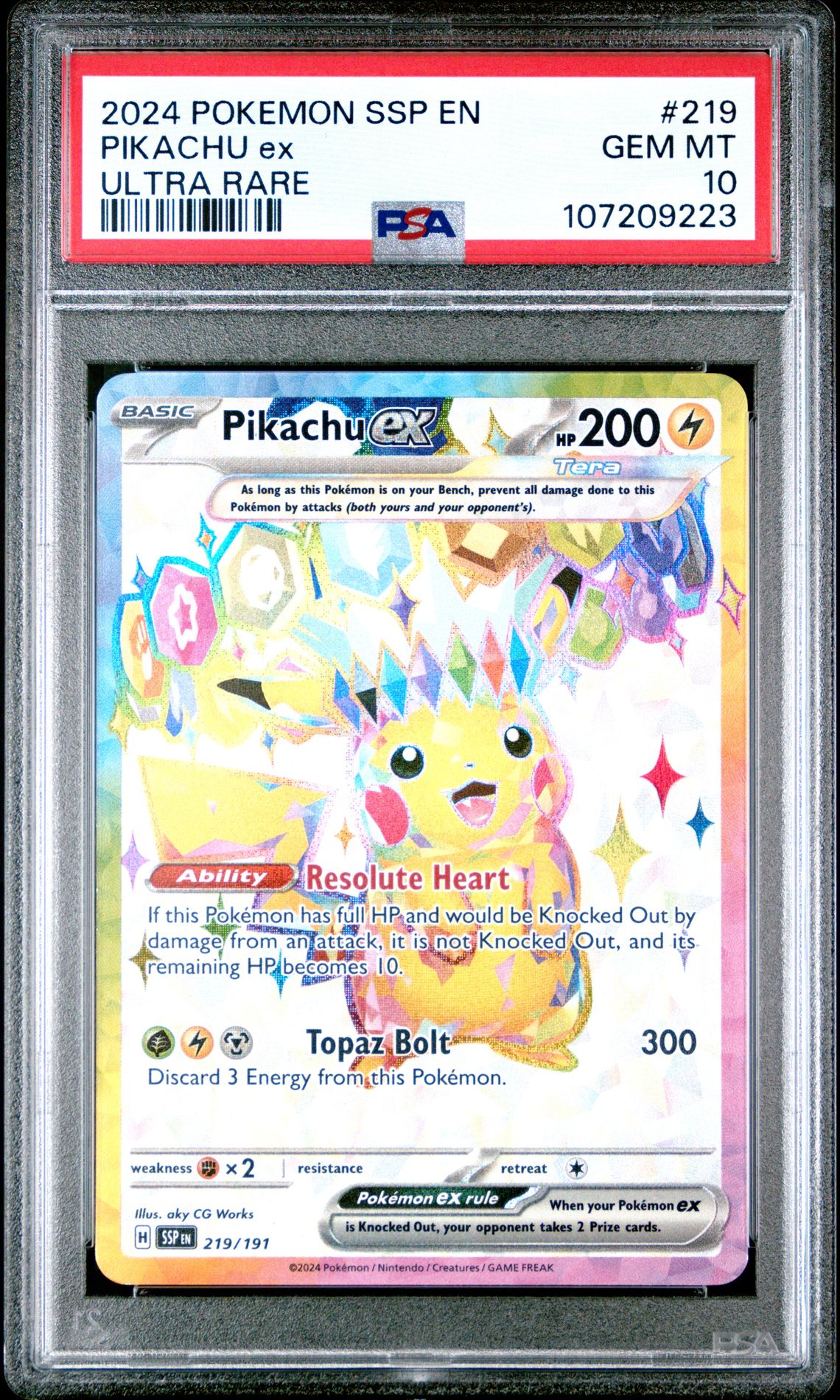 2024 Pokemon POKEMON SSP EN-SURGING SPARKS Pikachu Ex front