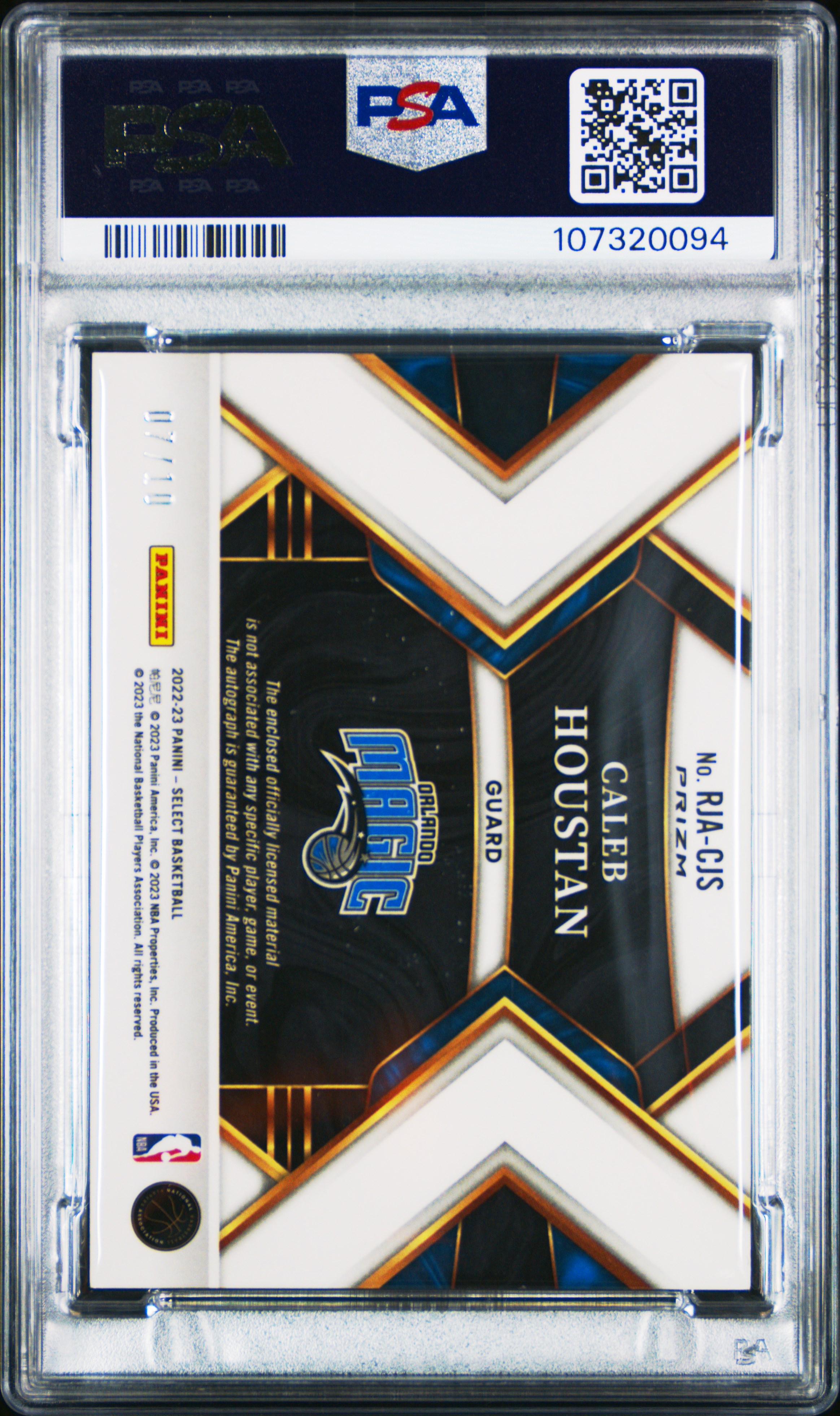 2022 Panini Select Rookie Jersey Autographs Caleb Houstan #Rjacjs (Rookie Jersey Au-Gold Wave) Nm-Mt 8 back