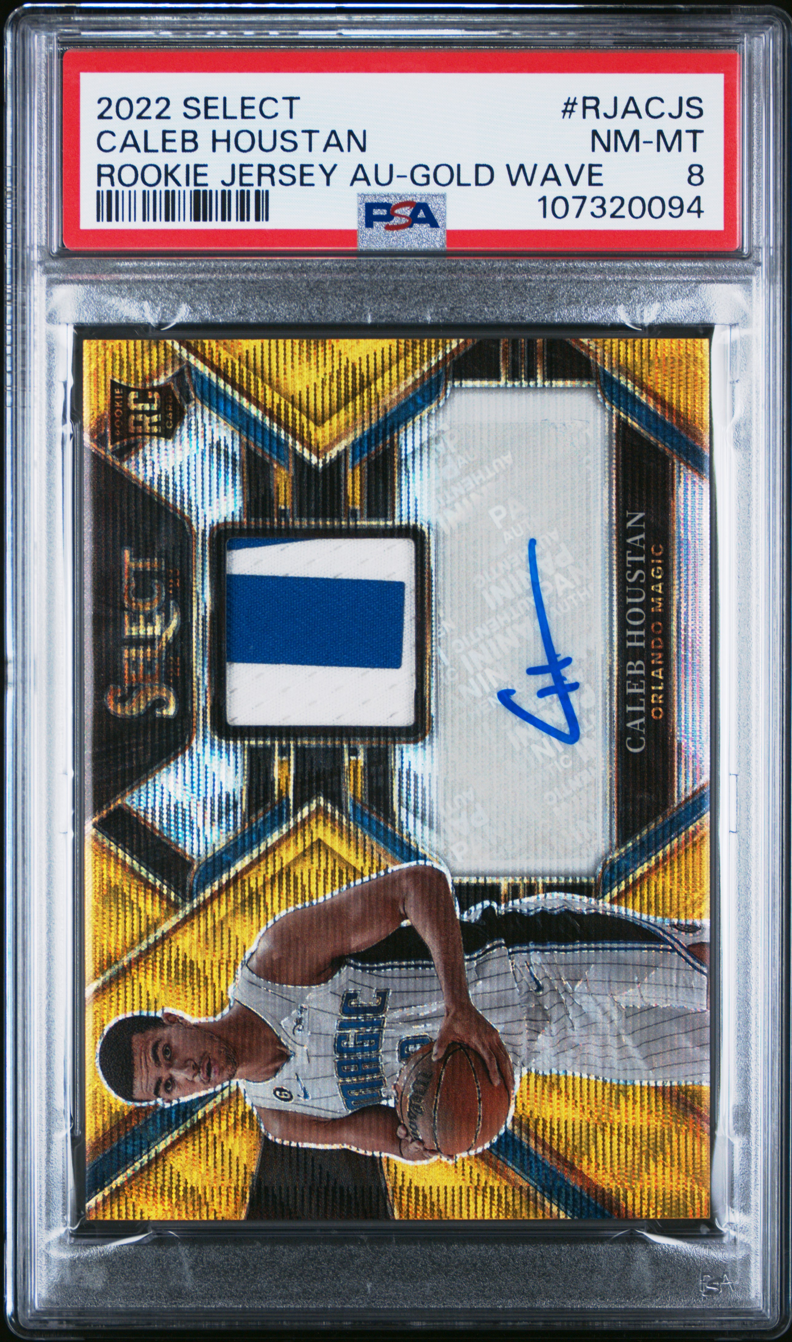 2022 Panini Select Rookie Jersey Autographs Caleb Houstan #Rjacjs (Rookie Jersey Au-Gold Wave) Nm-Mt 8 front
