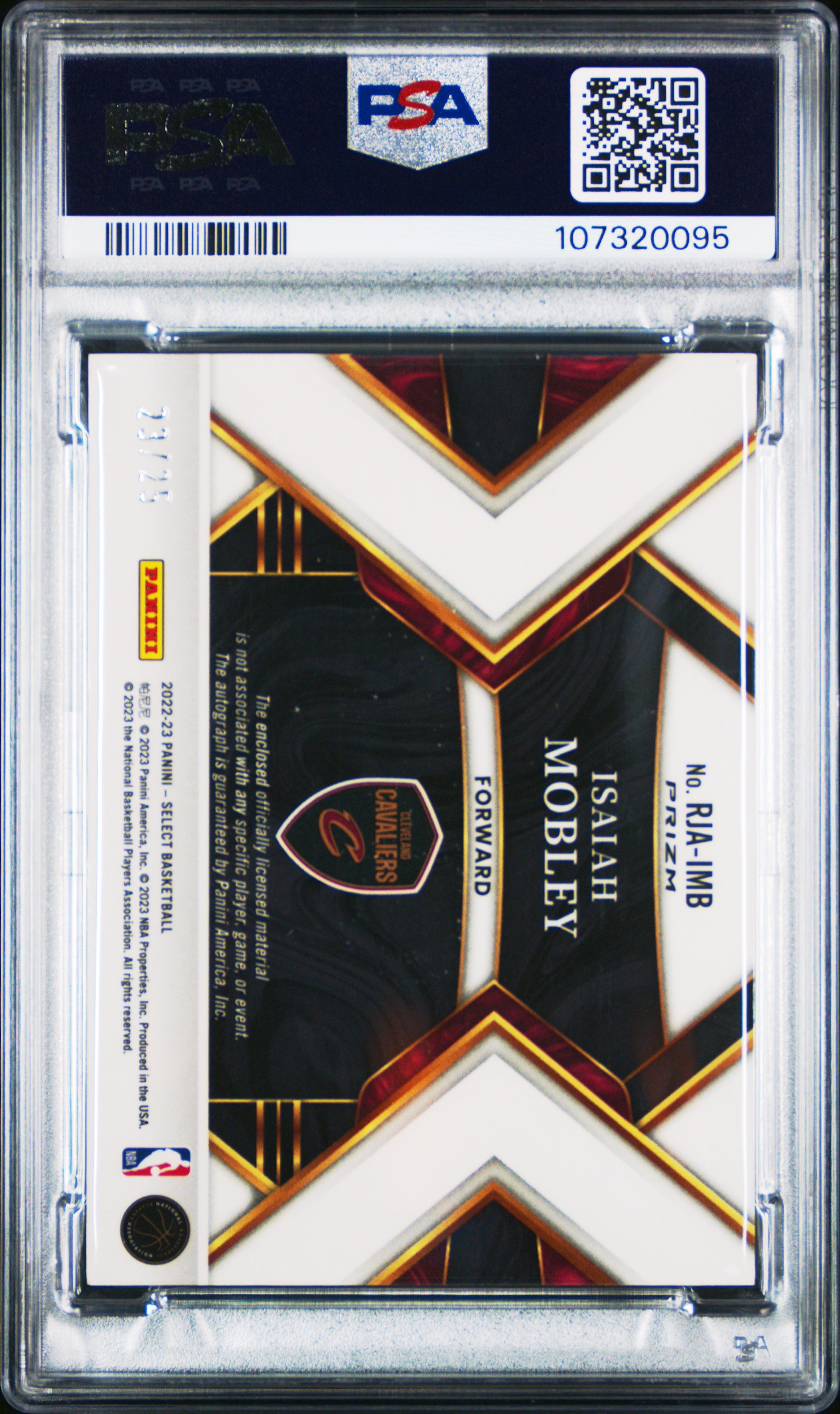 2022 Panini Select Rookie Jersey Autographs Isaiah Mobley #Rjaimb (Rookie Jersey Au-Green Wave) Mint 9 back