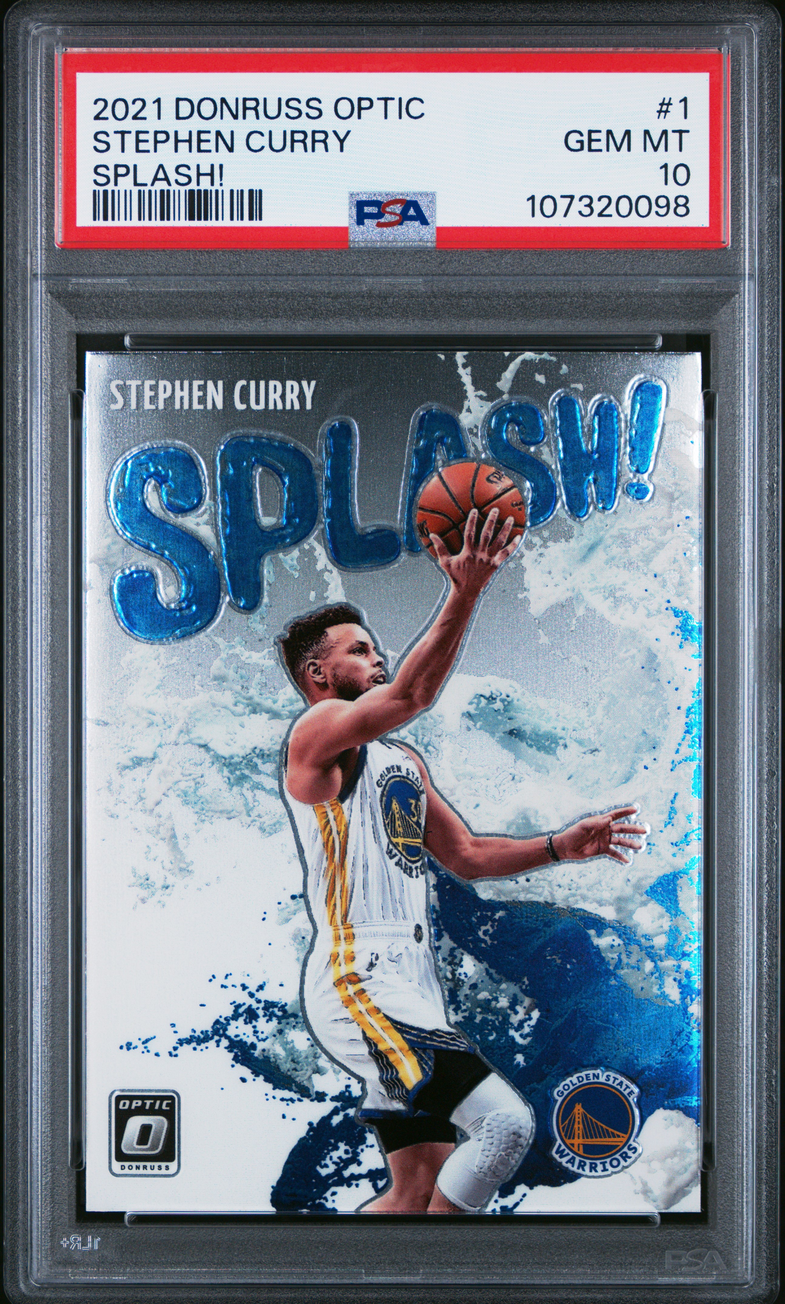 2021 Panini Donruss Optic Splash! Stephen Curry #1 (Splash!) Gem Mt 10 front