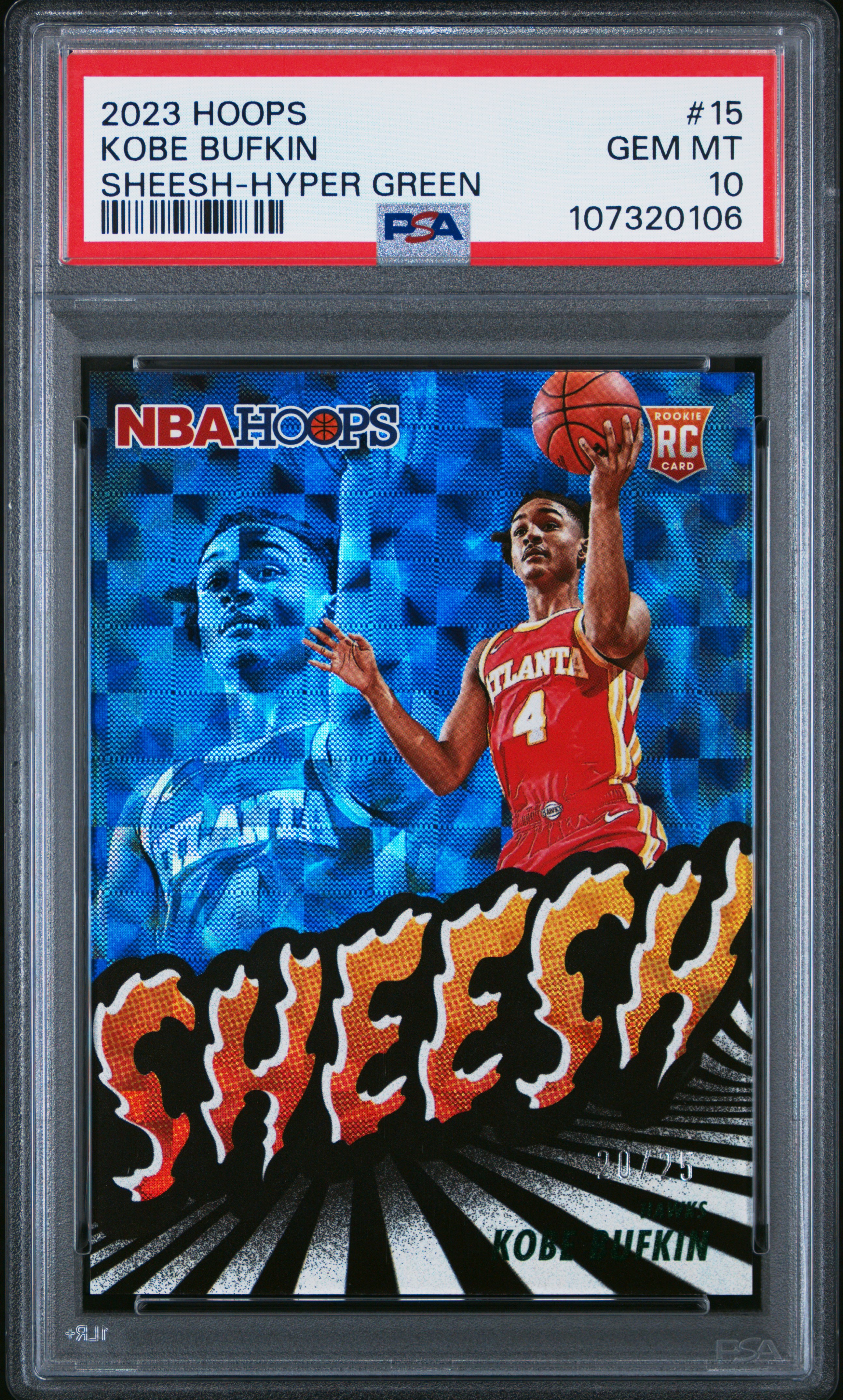 2023 Panini Nba Hoops Sheesh Kobe Bufkin #15 (Sheesh-Hyper Green) Gem Mt 10 front