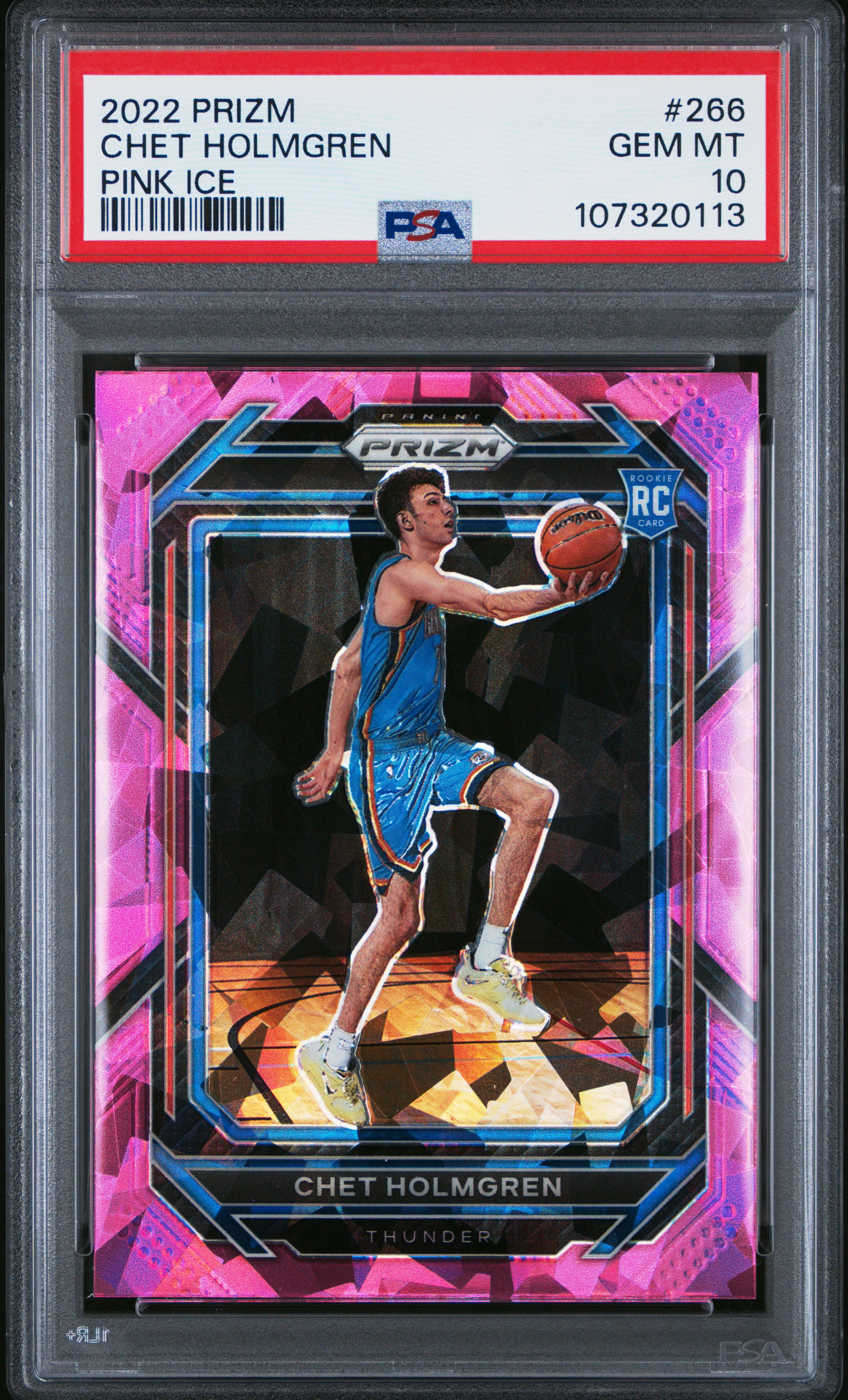 2022 Panini Prizm Chet Holmgren #266 (Pink Ice) Gem Mt 10 front