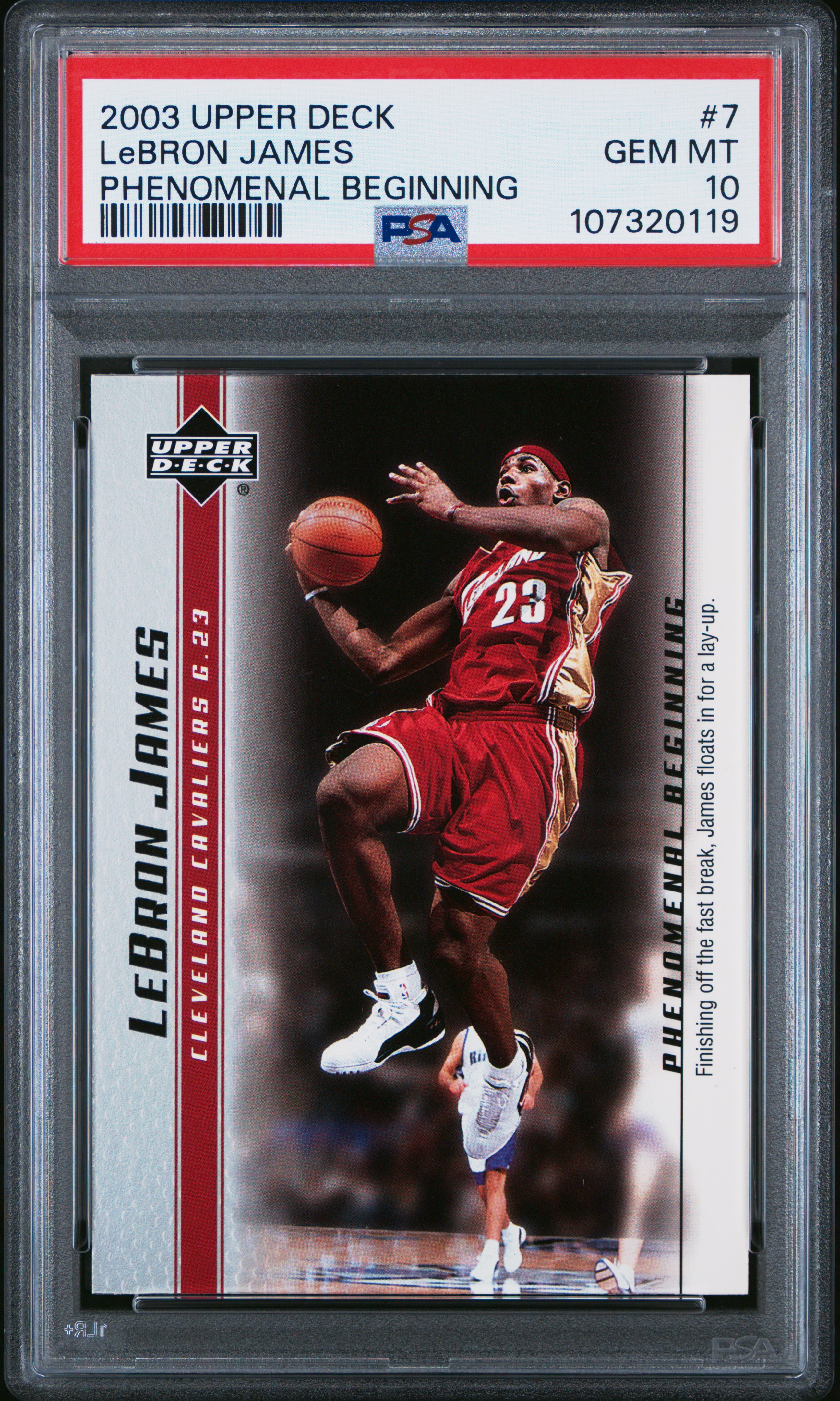 2003 Upper Deck Lebron James Phenomenal Beginnings Lebron James #7 (Phenomenal Beginning) Gem Mt 10 front