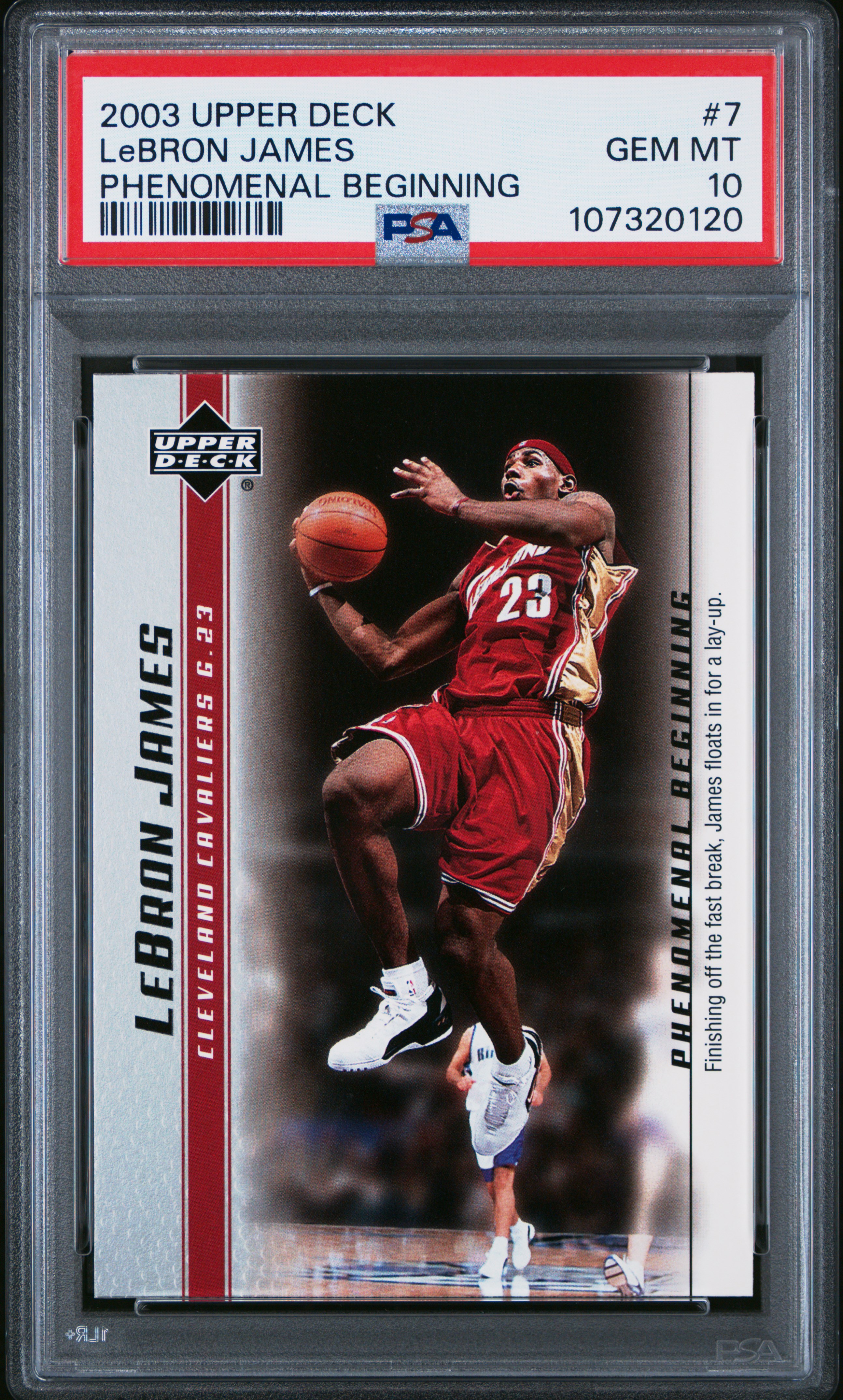 2003 Upper Deck Lebron James Phenomenal Beginnings Lebron James #7 (Phenomenal Beginning) Gem Mt 10 front