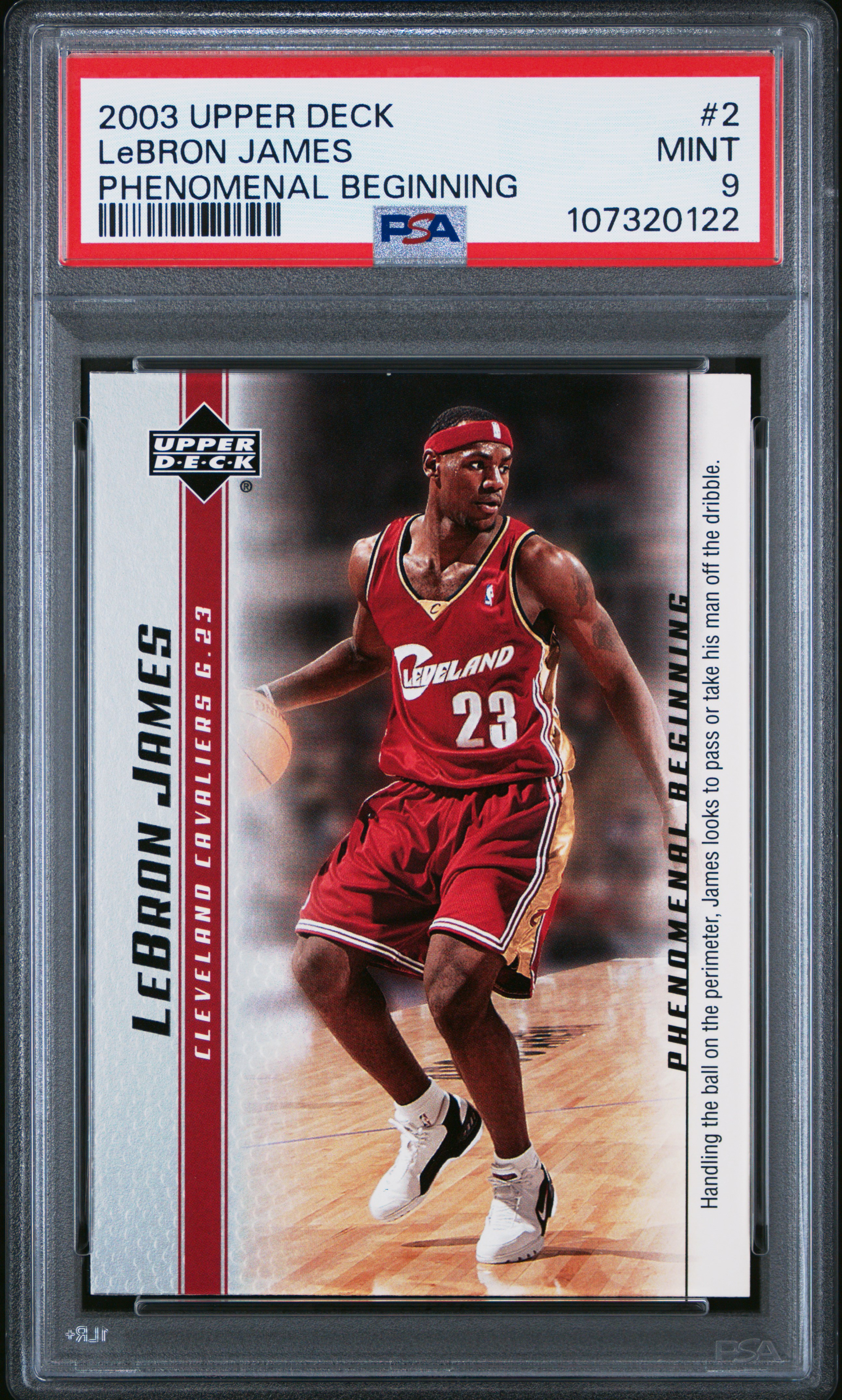 2003 Upper Deck Lebron James Phenomenal Beginnings Lebron James #2 (Phenomenal Beginning) Mint 9 front