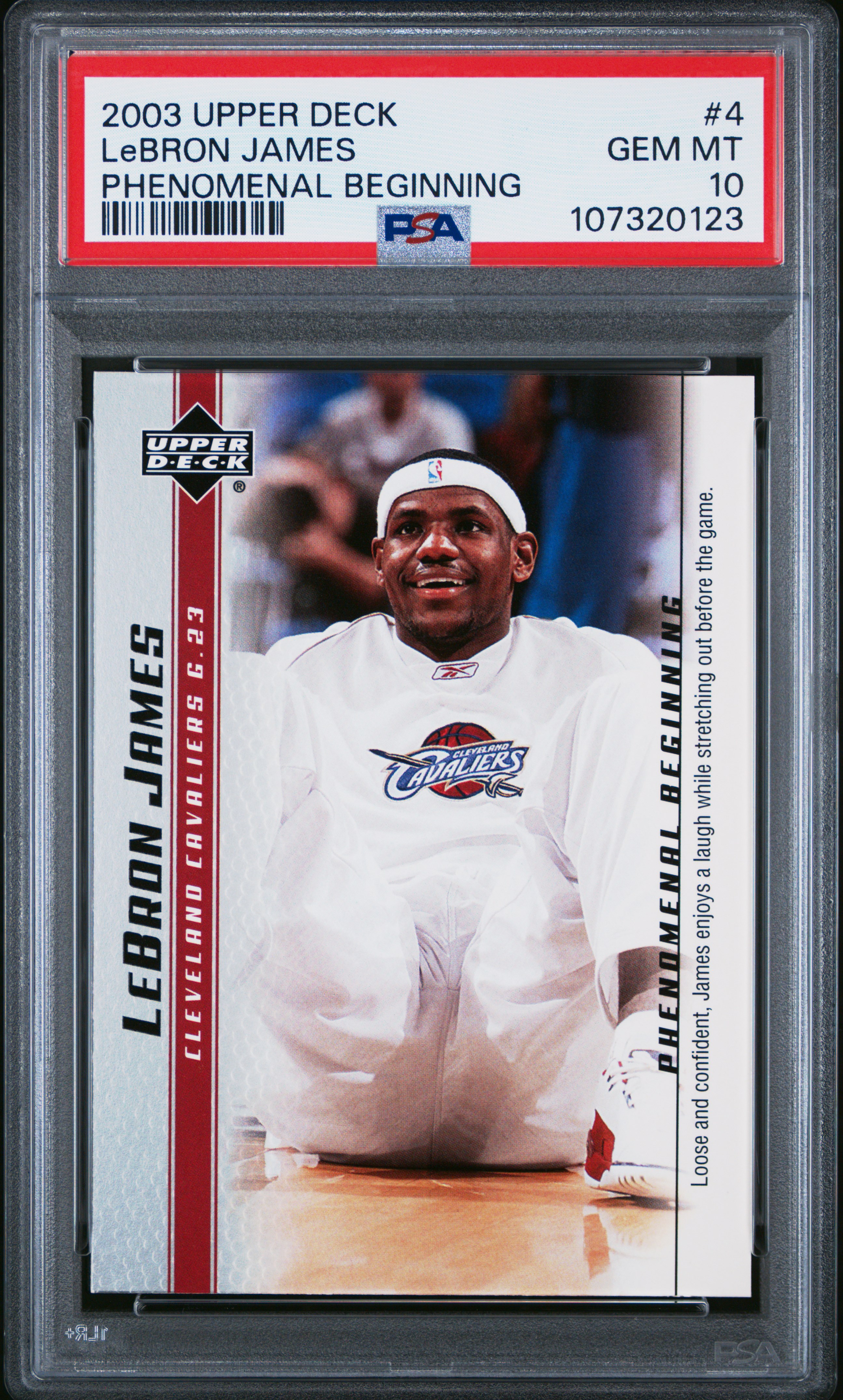 2003 Upper Deck Lebron James Phenomenal Beginnings Lebron James #4 (Phenomenal Beginning) Gem Mt 10 front