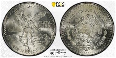 1982-Mo Onza Libertad Ag MS64