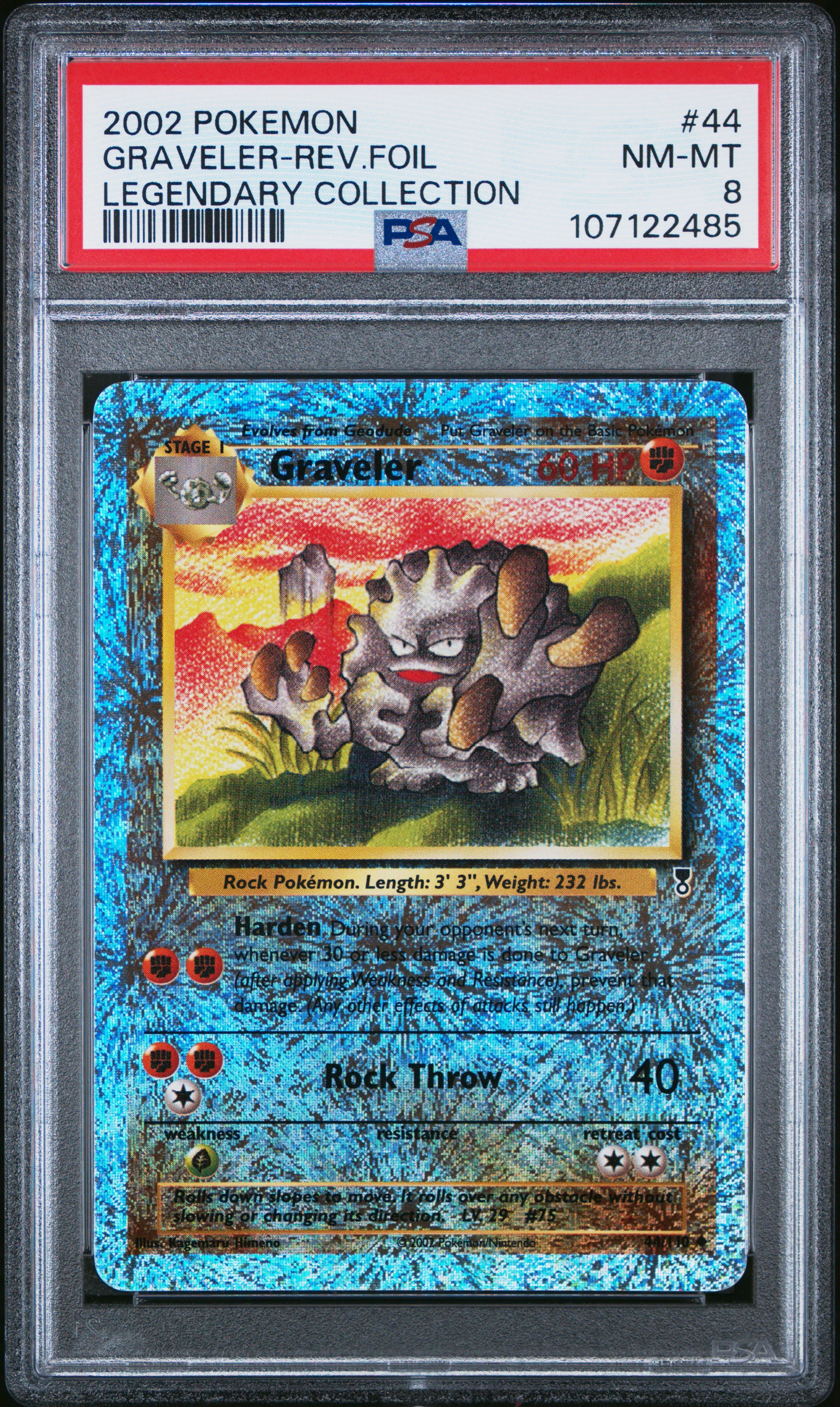 2002 #44 Graveler-Reverse Foil PSA 8 Legendary Collection