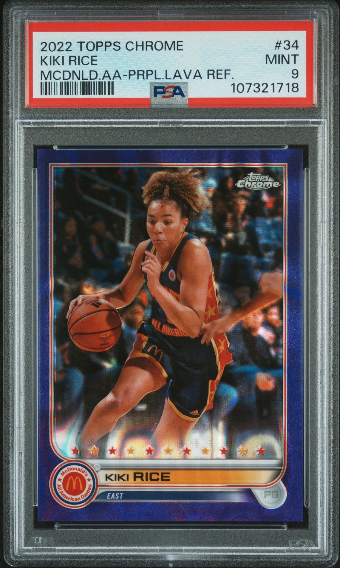 2022 TOPPS CHROME MCDONALD'S ALL-AMERICAN Refractor #34 Kiki Rice front