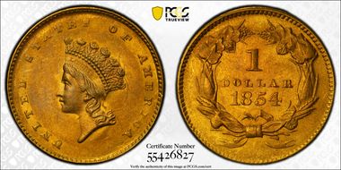1854 G$1 Type 2 MS62