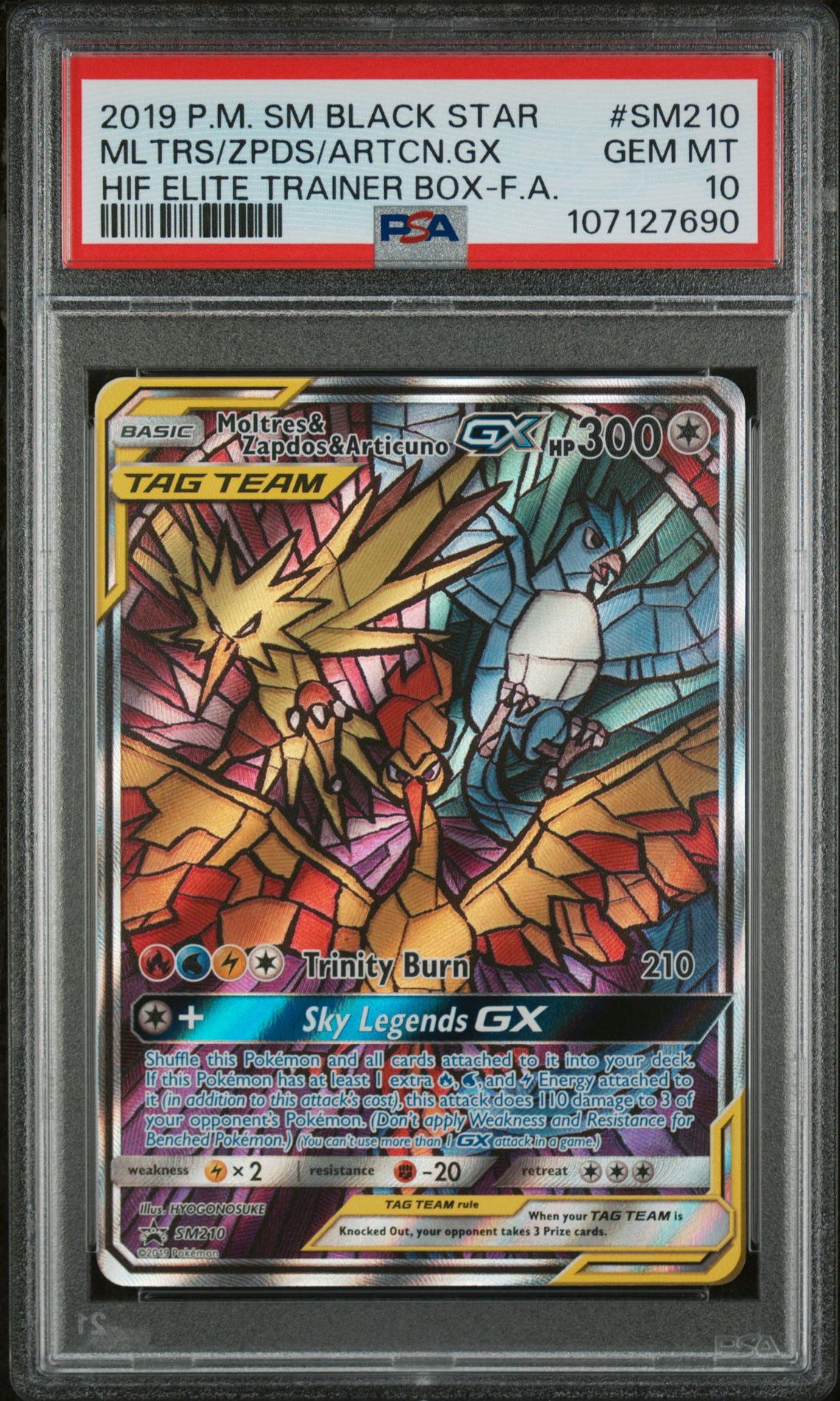 2019 Pokemon #SM210 Mltrs/Zpds/Artcn.Gx front