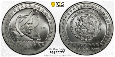 1992-Mo 50 Peso Guerrero Aguila MS66