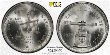 1979-Mo Onza KM-M49b.4 Ag Type 4 MS65
