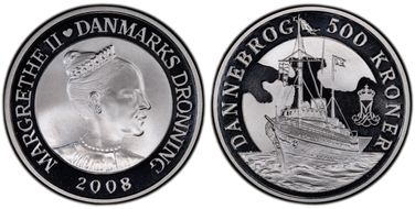 2008 500 Kr Dannebrog PR69DCAM