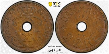 1928 N; GJ 2 Øre MS64BN