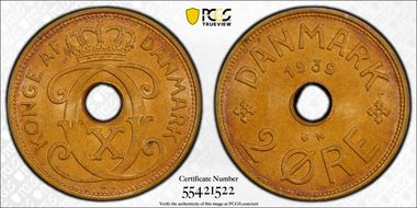 1939 N; GJ 2 Øre MS65BN