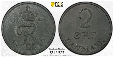 1953 N; S 2 Øre MS63