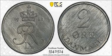 1962 CS 2 Øre KM-840.2 Zinc MS64