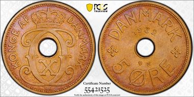 1932 N; GJ 5 Øre MS66BN