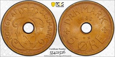 1938 N; GJ 5 Øre MS66BN