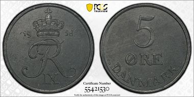 1958 C; S 5 Øre MS62