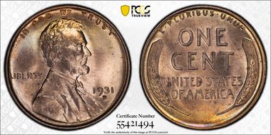 1931-D 1C MS65RB