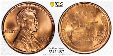 1958-D 1C MS67RD