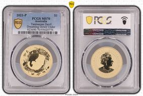 2021-P $1 Tasmanian Devil Dreaming Down Under MS70