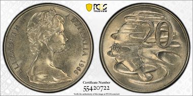 1966(L) 20C Wavy "2" MS62