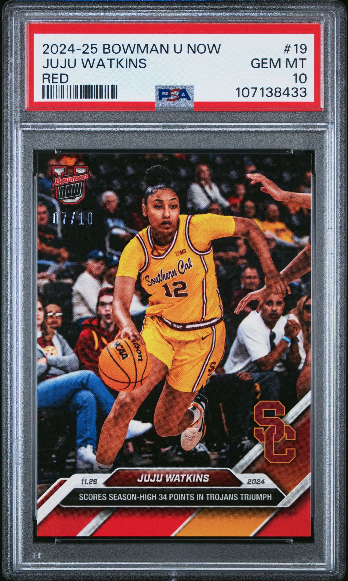 2024 Bowman BOWMAN U NOW PURPLE #19 Juju Watkins front