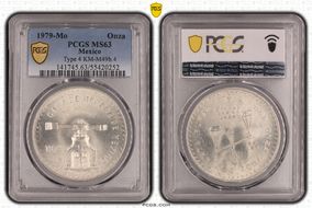 1979-Mo Onza KM-M49b.4 Ag Type 4 MS63