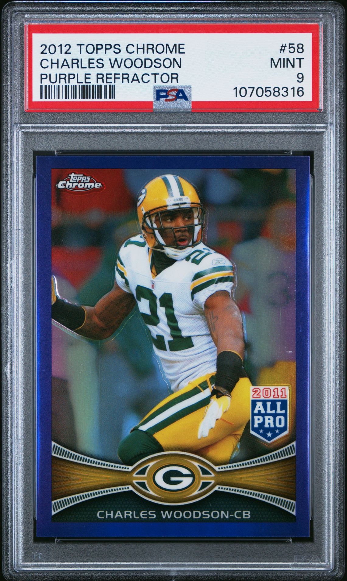 2012 Topps TOPPS CHROME Purple Refractor #58 Charles Woodson front