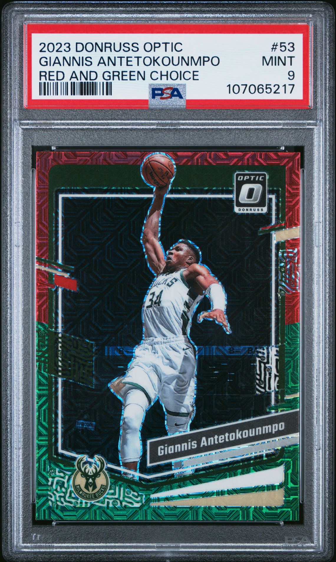 2023 Panini PANINI DONRUSS OPTIC RED AND GREEN CHOICE #53 Giannis Antetokounmpo front