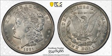 1921 $1 Morgan N1