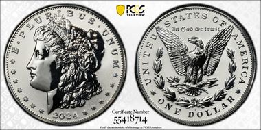 2024-S $1 Morgan Dollar Rev PR Two-Coin Reverse Proof Set First Strike PR69