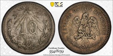 1910-M 10C KM-428  Ag F12