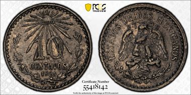 1925-M 10C KM-431  Ag AU50