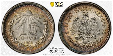 1905-M 10C KM-428  Ag MS63