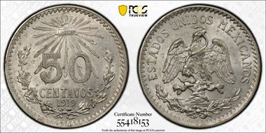 1919-M 50C KM-446 MS61