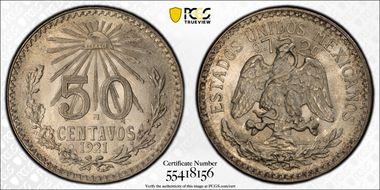 1921-M 50C KM-447 MS65