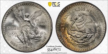 1984-Mo Onza Libertad Ag MS68