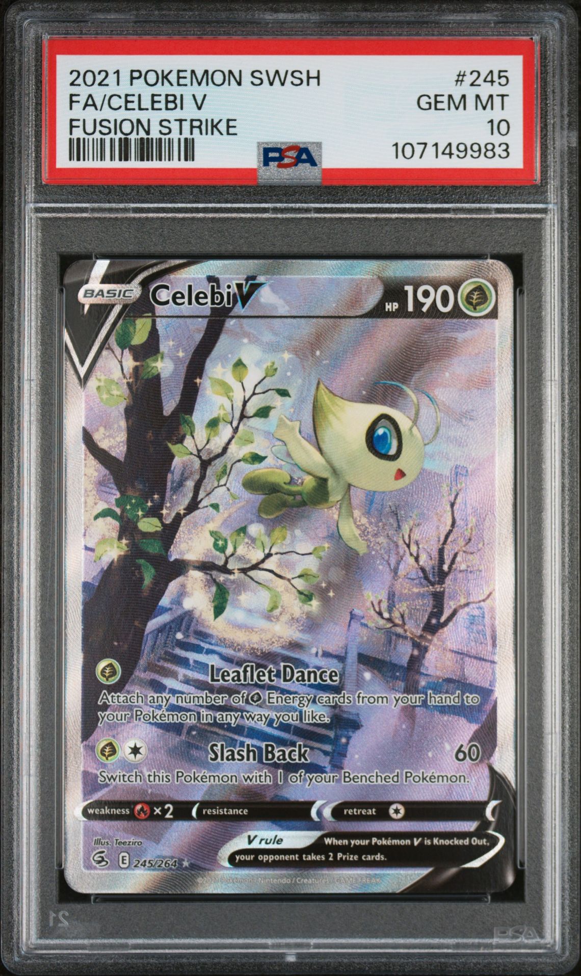 2021 Pokemon POKEMON SWORD & SHIELD FUSION STRIKE #245 Fa/Celebi V front