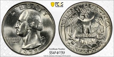 1952-D 25C Large D, FS-501 MS65