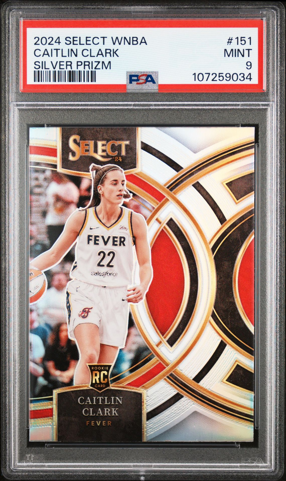 2024 Panini Select Wnba Caitlin Clark #151 (Silver Prizm) Mint 9 front