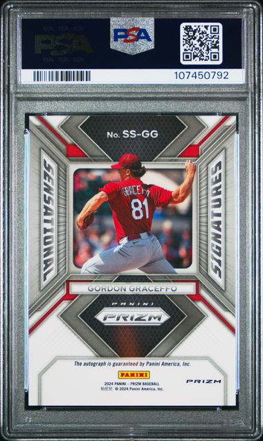 2024 Panini Prizm Sensational Signatures Gordon Graceffo #Ssgg (Sensational Sig-Green Prizm) Gem Mt 10 back